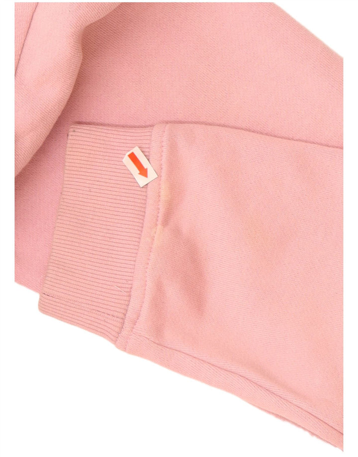 ELLESSE moletom feminino gráfico jumper UK 12 médio algodão rosa