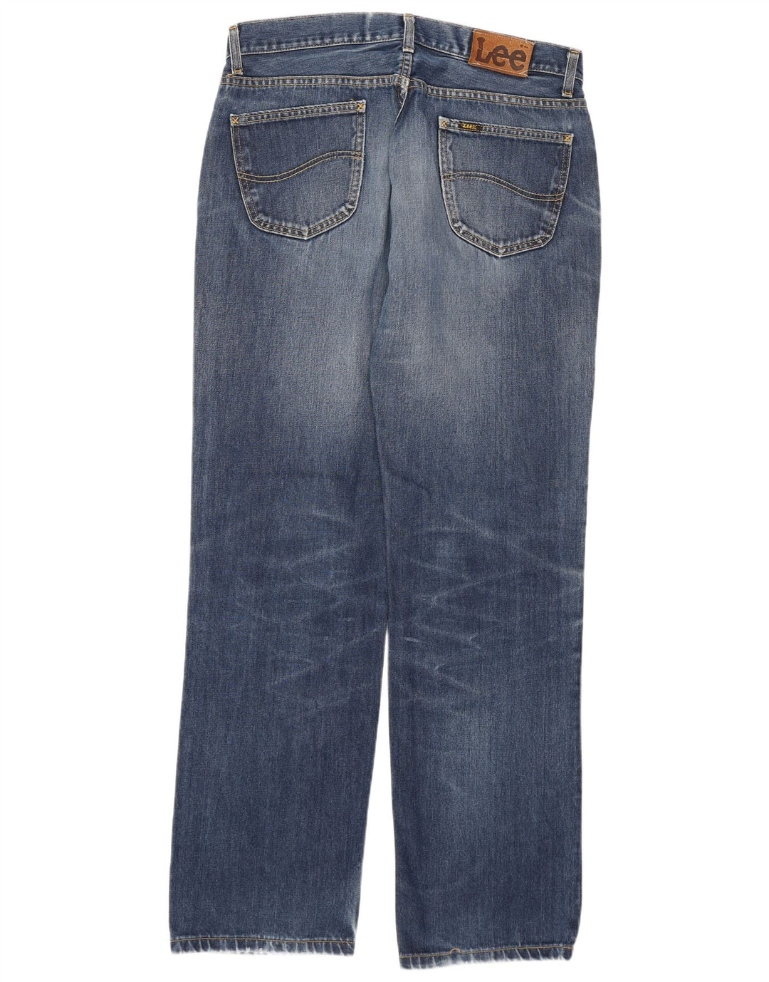 Lee Mens Regular Straight Jeans W36 L34 Azul Algodão