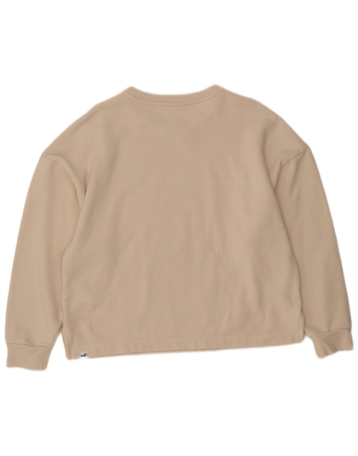 PUMA moletom feminino jumper UK 16 grande algodão bege