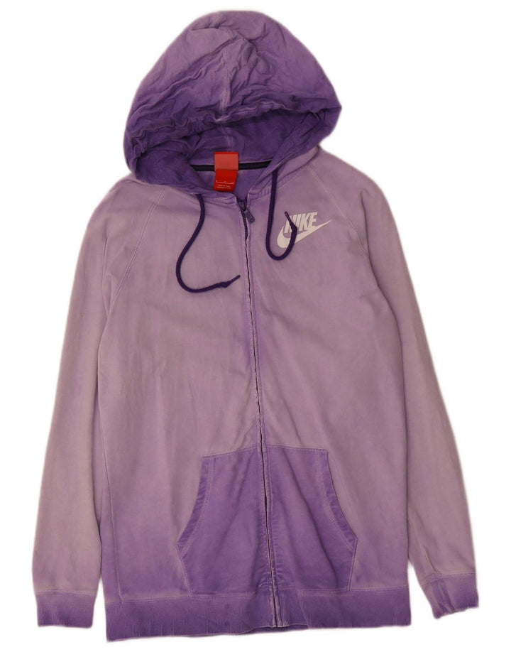 Suéter masculino NIKE com capuz e zíper pequeno roxo algodão
