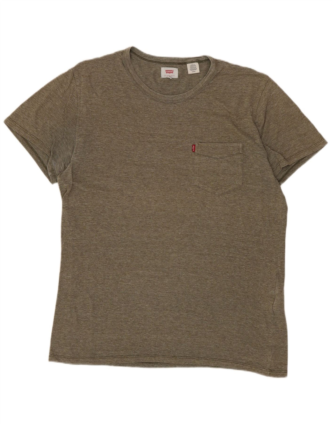 Camiseta masculina LEVI'S Top pequeno algodão manchado cáqui