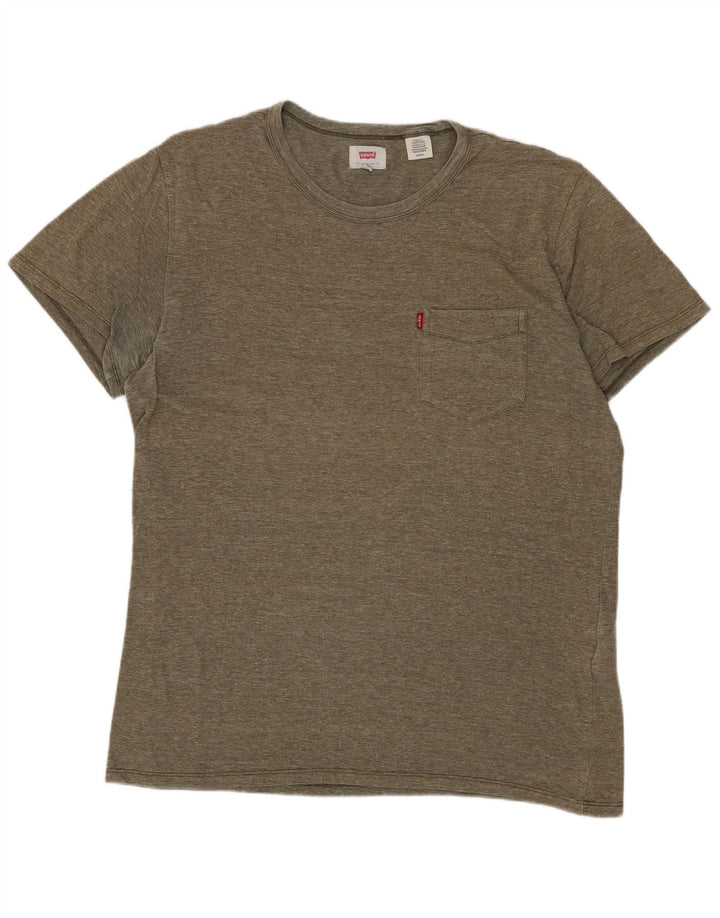 Camiseta masculina LEVI'S Top pequeno algodão manchado cáqui