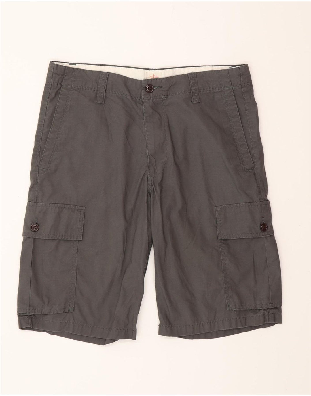 Dockers Mens Cargo Shorts W32 Algodão Cinza Médio