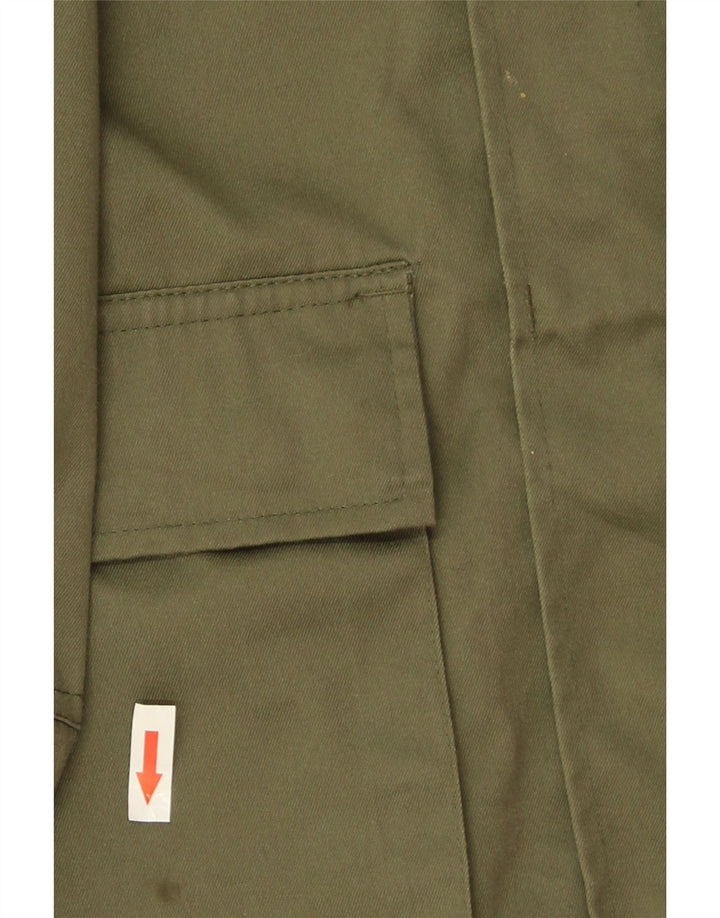 Jaqueta utilitária masculina vintage UK 40 poliéster cáqui grande