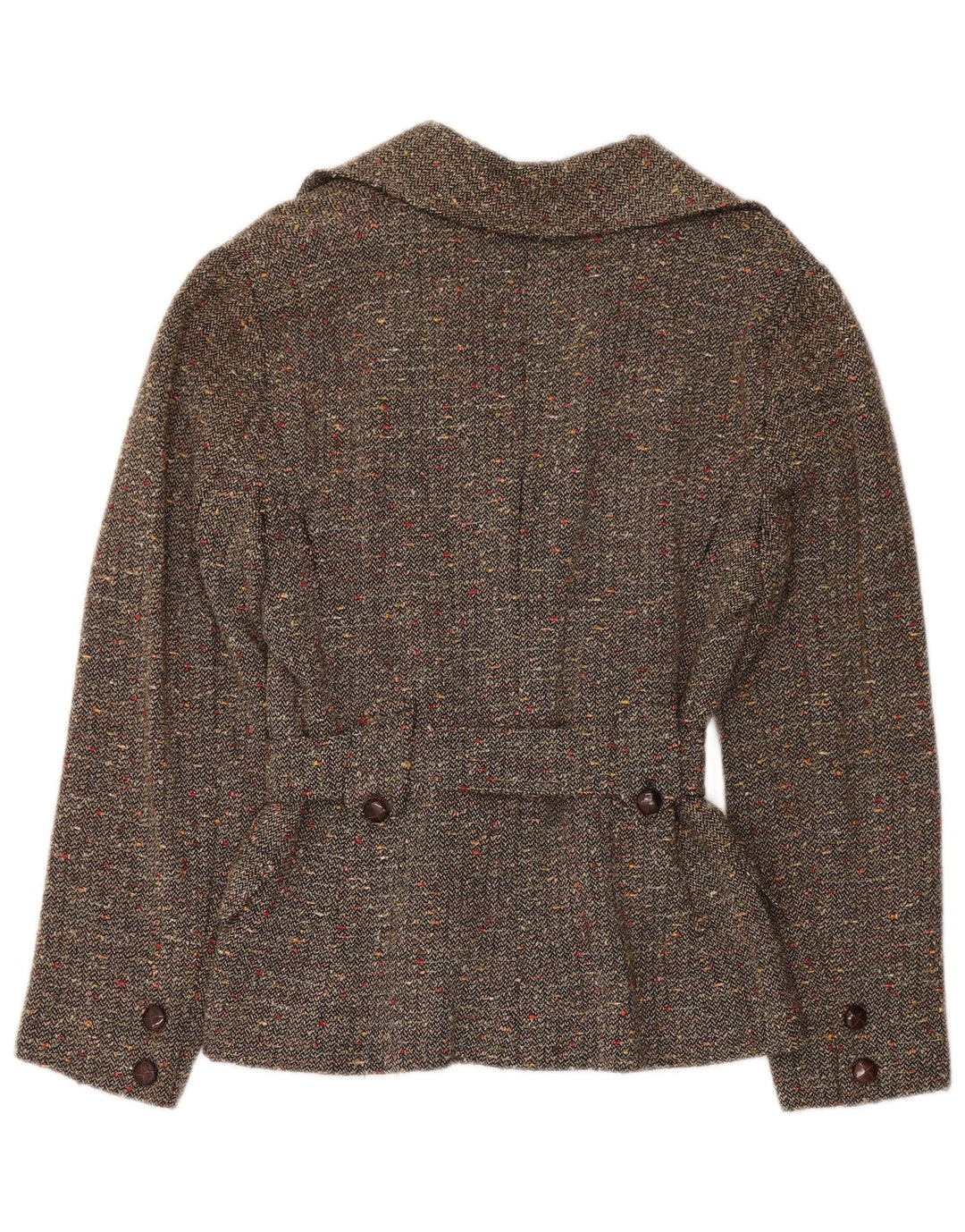 Jaqueta utilitária feminina vintage UK 12 cinza médio manchado
