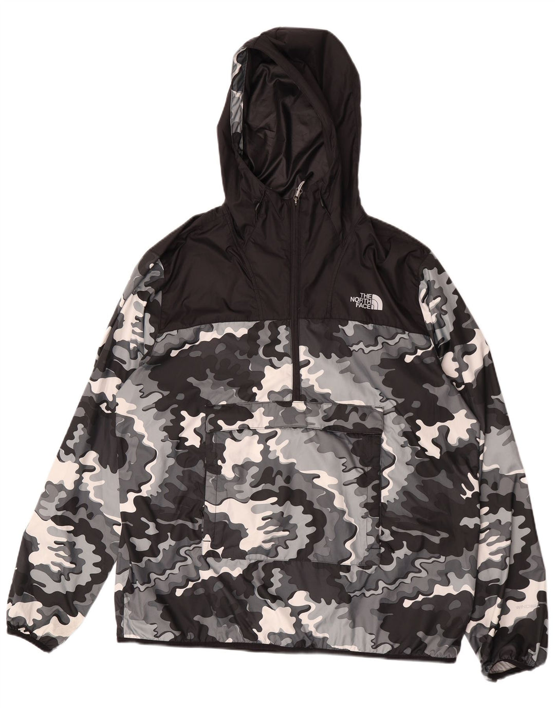 Jaqueta de chuva masculina com capuz The North Face UK 42 XL camuflada preta