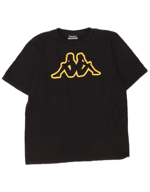 Camiseta gráfica masculina Kappa Top pequeno preto