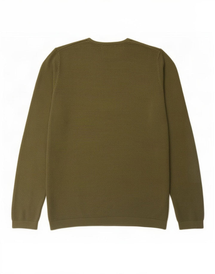 Zara Suéter masculino com gola redonda, pequeno cáqui