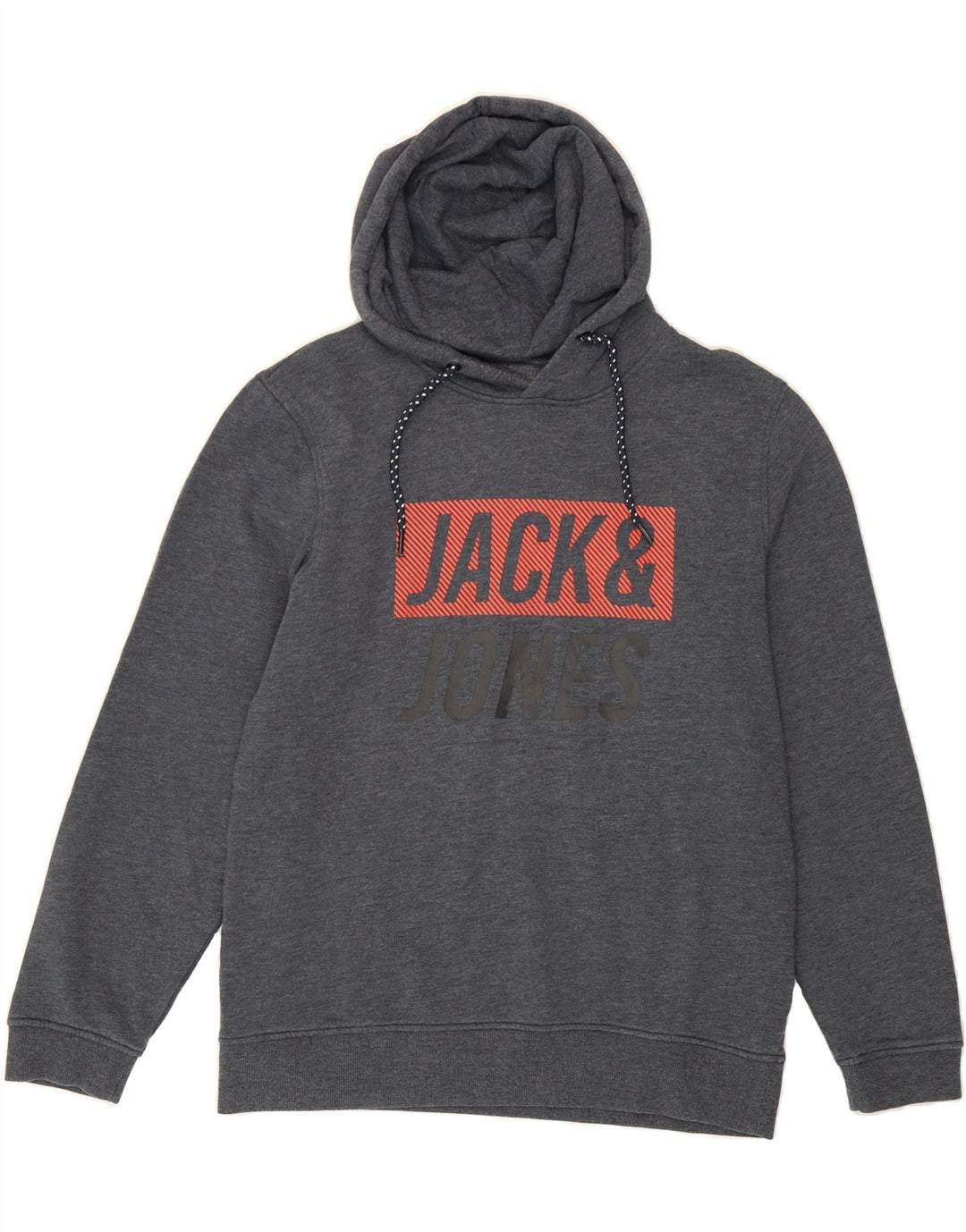 JACK & JONES Mens Graphic Hoodie Jumper Large Grey Cotton Vintage Jack & Jones and Second-Hand Jack & Jones from Messina Hembry 