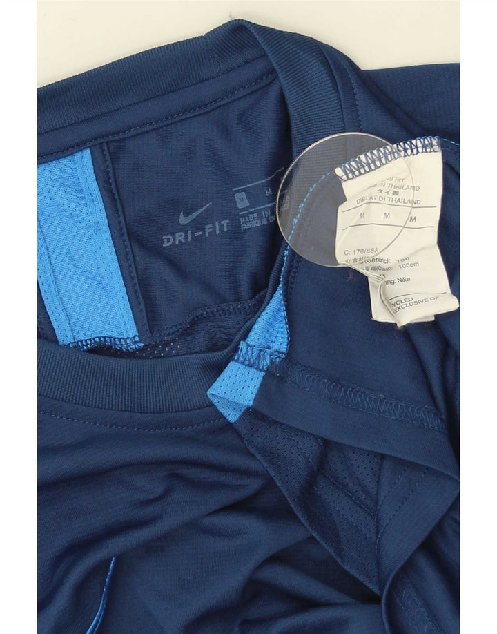 Camiseta Nike Masculina Dri Fit Top Médio Azul Marinho Colourblock Poliéster