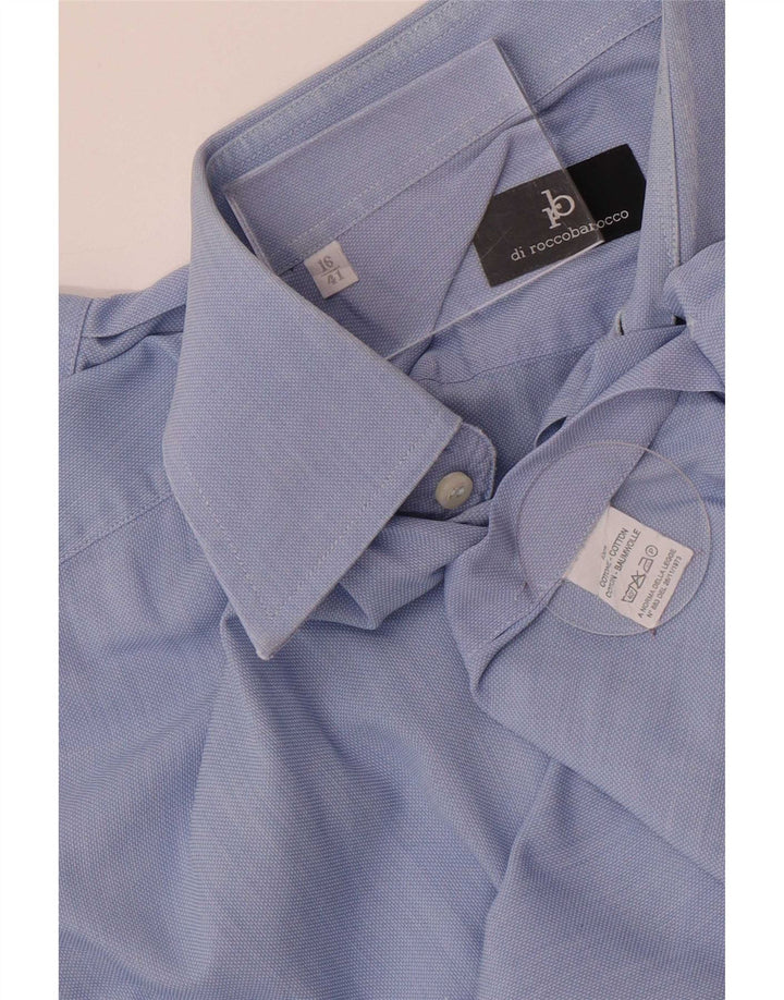 Camisa masculina Roccobarocco tamanho 41 16 grande algodão azul