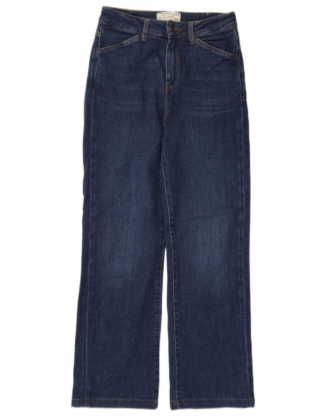 Calça jeans feminina FAT FACE Elise Wide Leg UK 8 pequena W28 L28 azul marinho