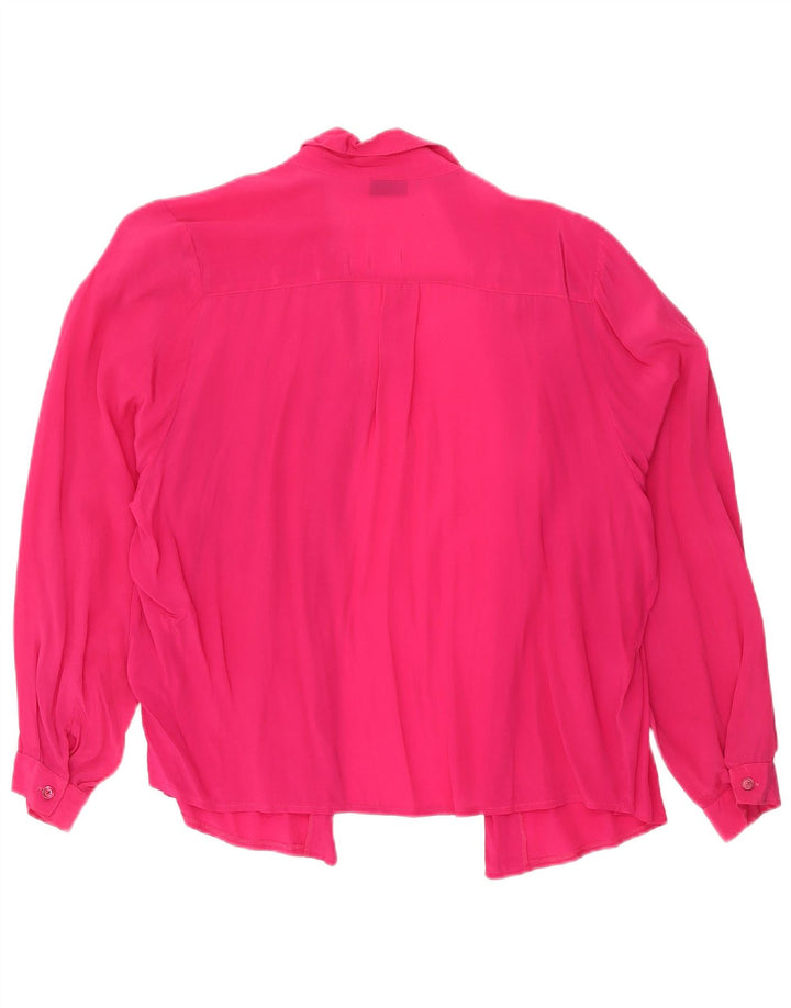 Blusa feminina vintage oversized UK 10 pequena rosa