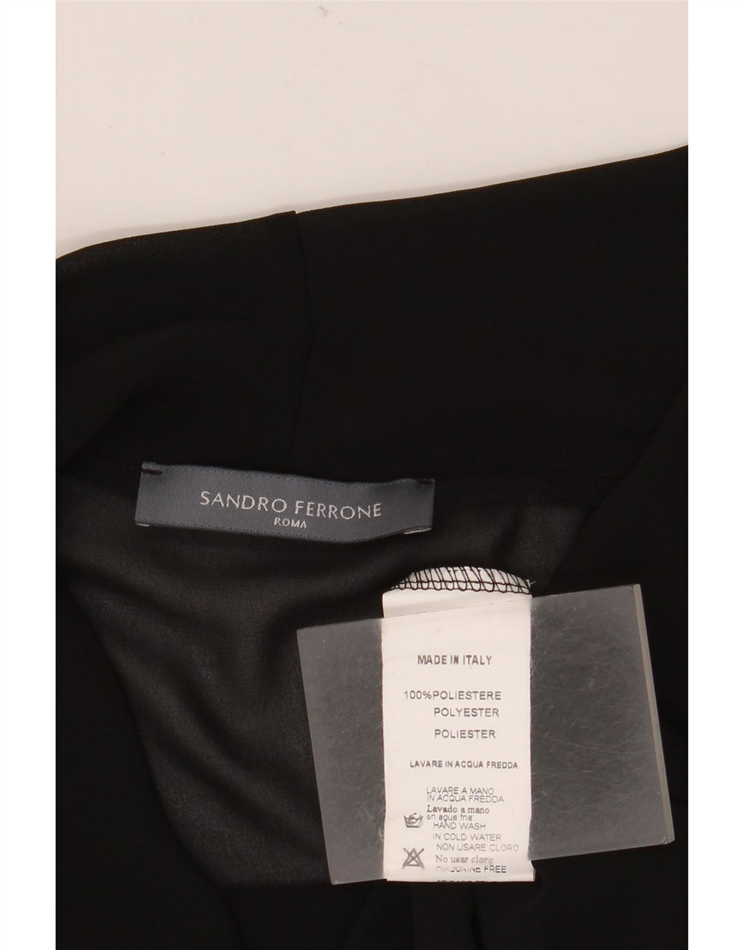 Blusa feminina Sandro Ferrone transparente Reino Unido 10 poliéster preto pequeno