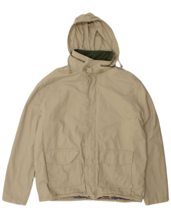 Jaqueta corta-vento masculina com capuz Levi's UK 44 2XL algodão bege