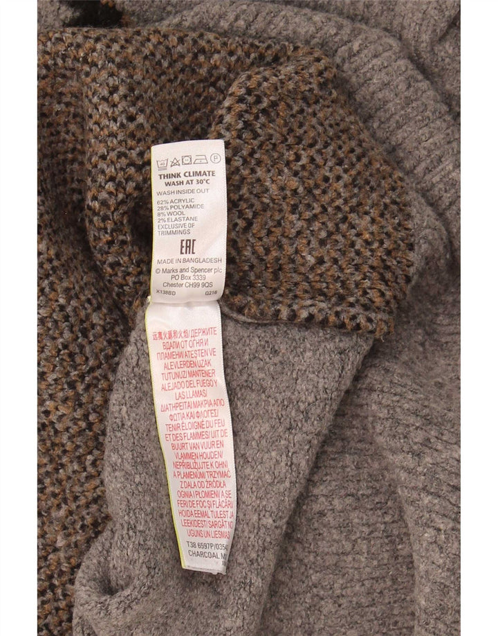 Suéter feminino Marks & Spencer com gola tartaruga Reino Unido 18 XL cinza