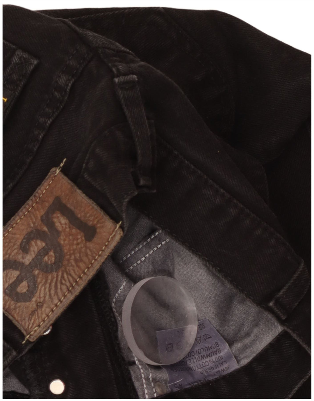 Jeans retos femininos LEE W36 L30 algodão preto