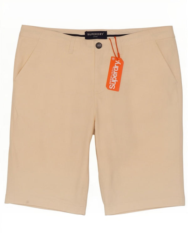 Shorts Chino Feminino Superdry UK 14 Grande W34 Algodão Bege