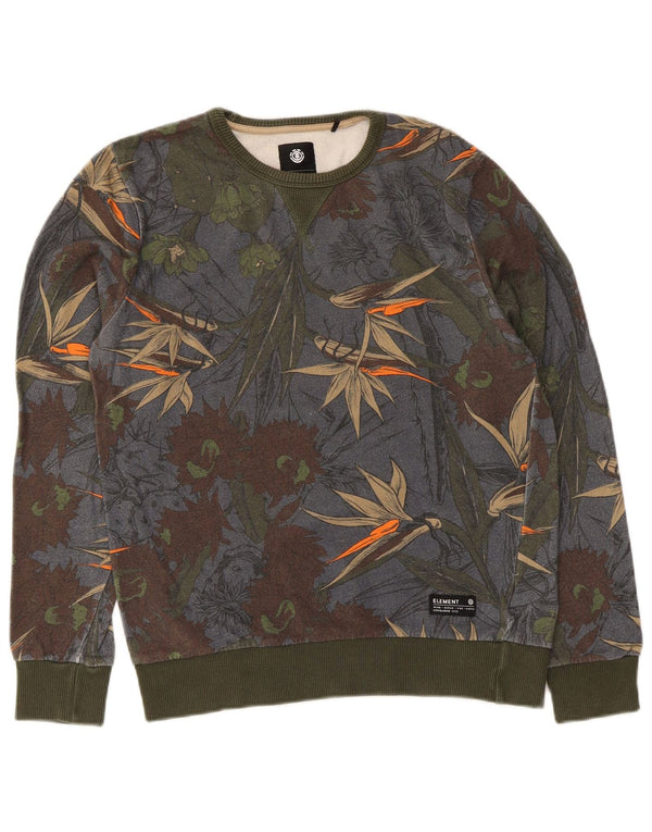 Element moletom feminino jumper UK 10 pequeno algodão floral multicolorido