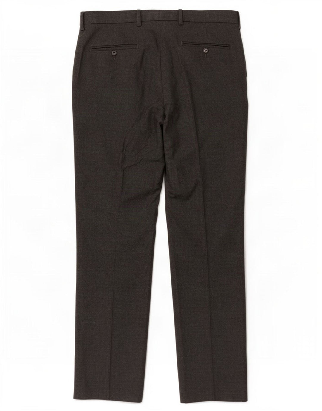 Calça masculina de ajuste regular Marks & Spencer W34 L31 poliéster cinza
