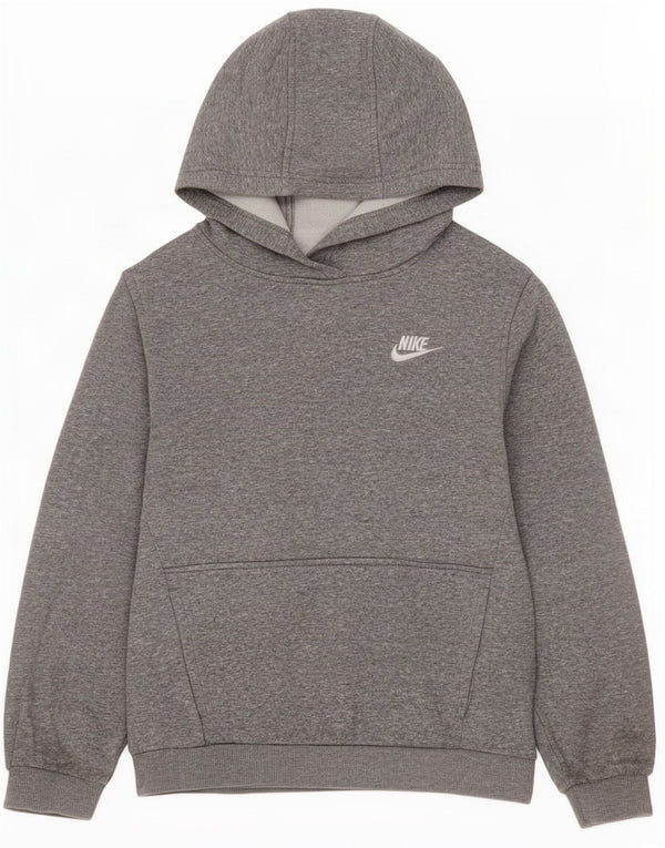 Jumper com capuz Nike Boys 12-13 anos grande algodão manchado cinza