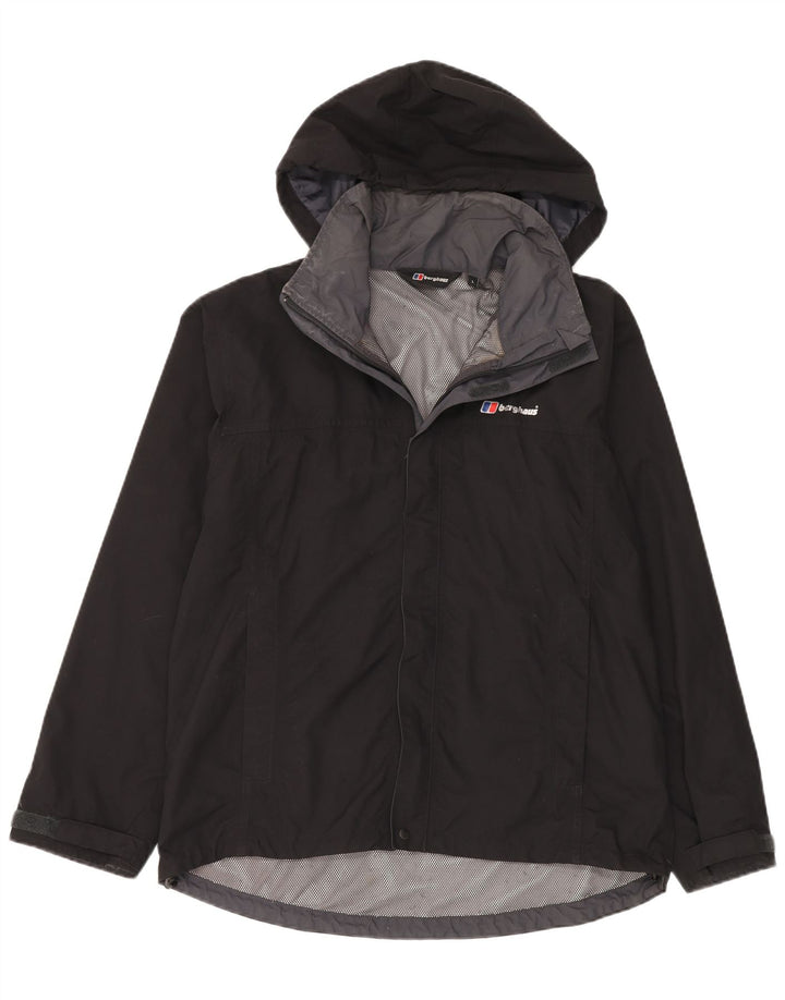 Jaqueta de chuva masculina Berghaus com capuz UK 40 grande poliamida preta