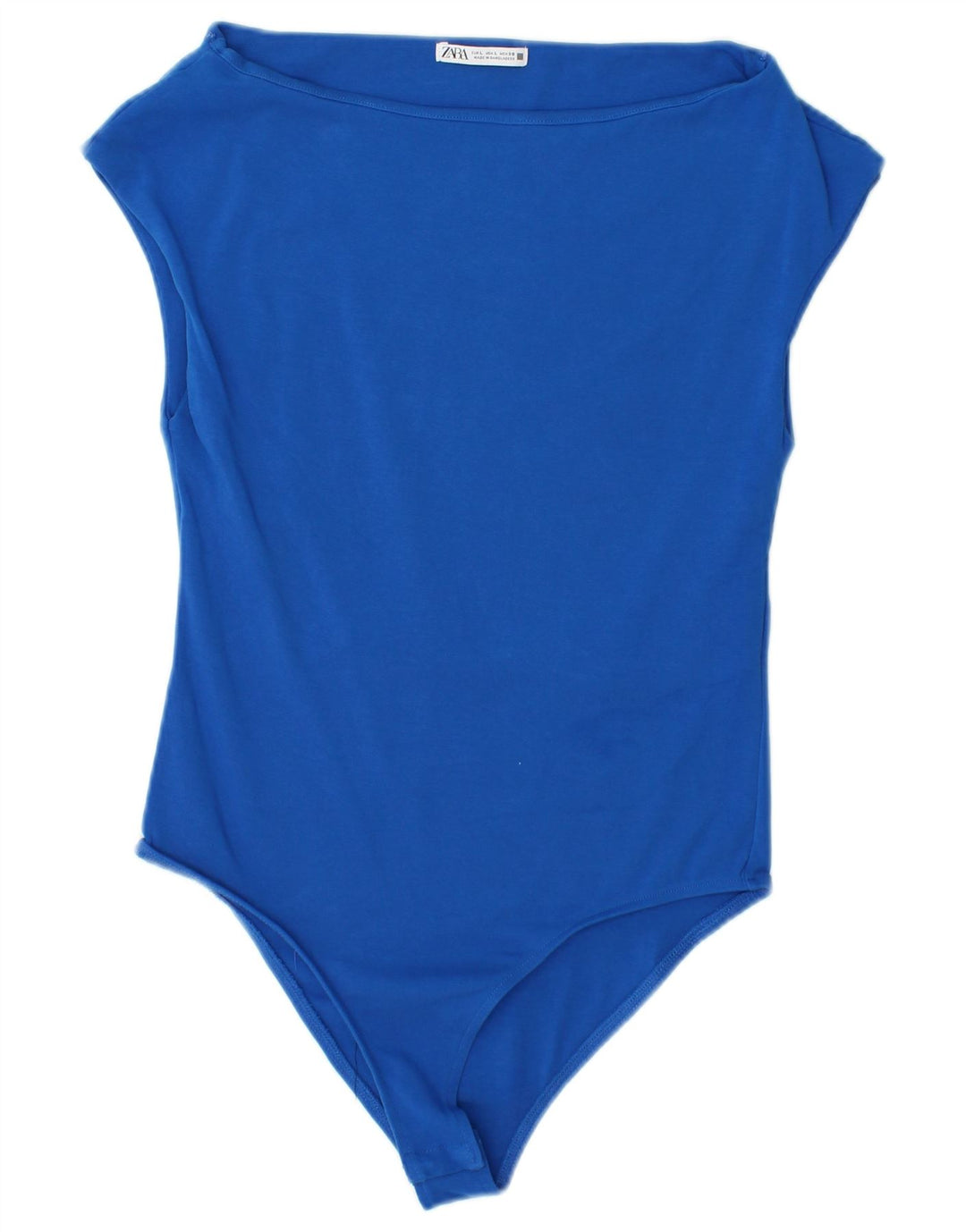Body feminino ZARA UK 14 grande algodão azul
