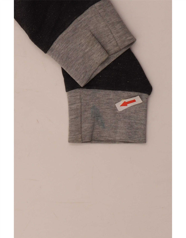 Converse feminino gráfico moletom jumper UK 10 pequeno bloco cinza colorido