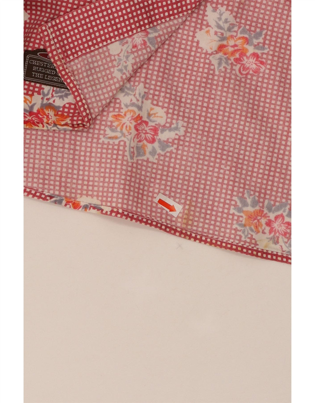 Camisa masculina Chesterfield XL algodão floral vermelho