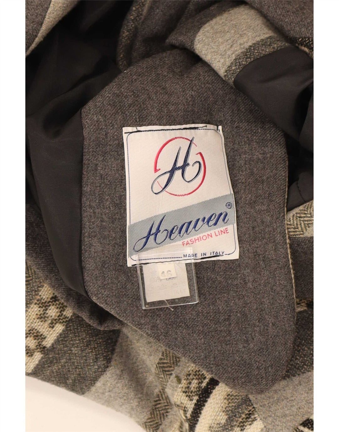 Jaqueta blazer feminina de 3 botões HEAVEN IT 46 grande lã geométrica cinza