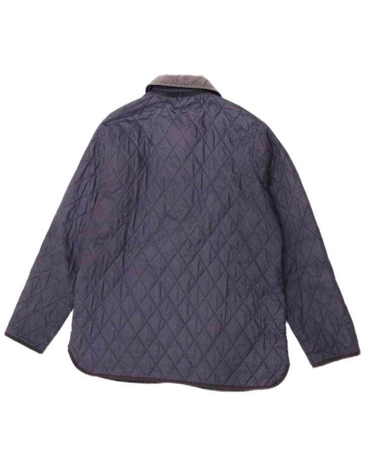 Jaqueta acolchoada feminina Barbour UK 14 grande azul marinho poliamida