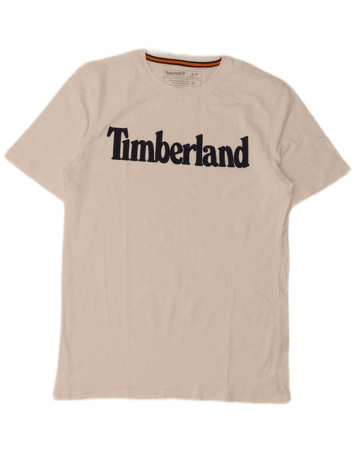Camiseta masculina Timberland Regular Fit Graphic Top Pequeno Algodão Branco