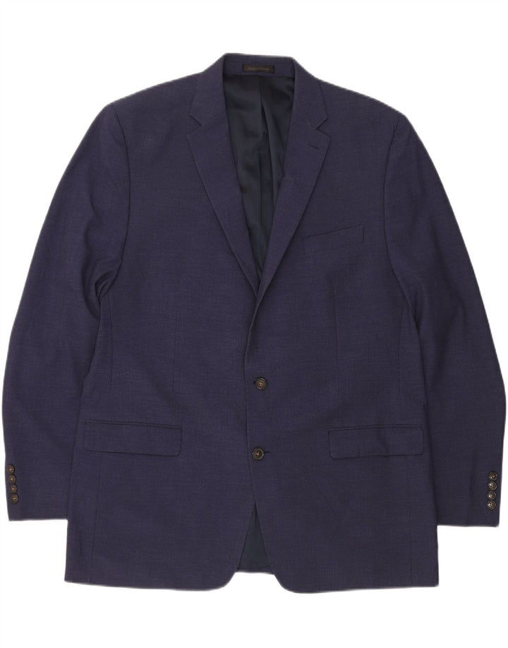 Jaqueta blazer masculina com 2 botões CHAPS UK 46 3XL azul marinho poliéster