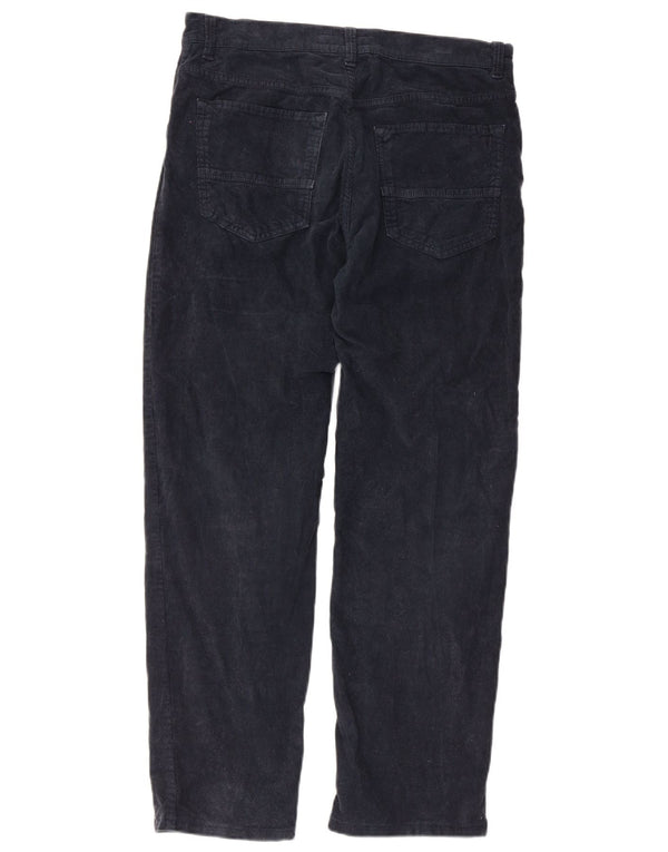Calça masculina reta de veludo Trussardi W34 L28 algodão azul marinho