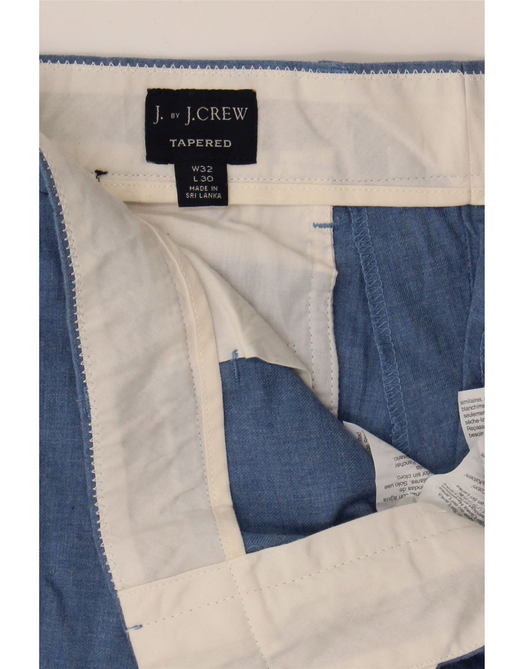 J. CREW Mens Tapered Chino Trousers W32 L27 Blue Cotton Vintage J. Crew and Second-Hand J. Crew from Messina Hembry 