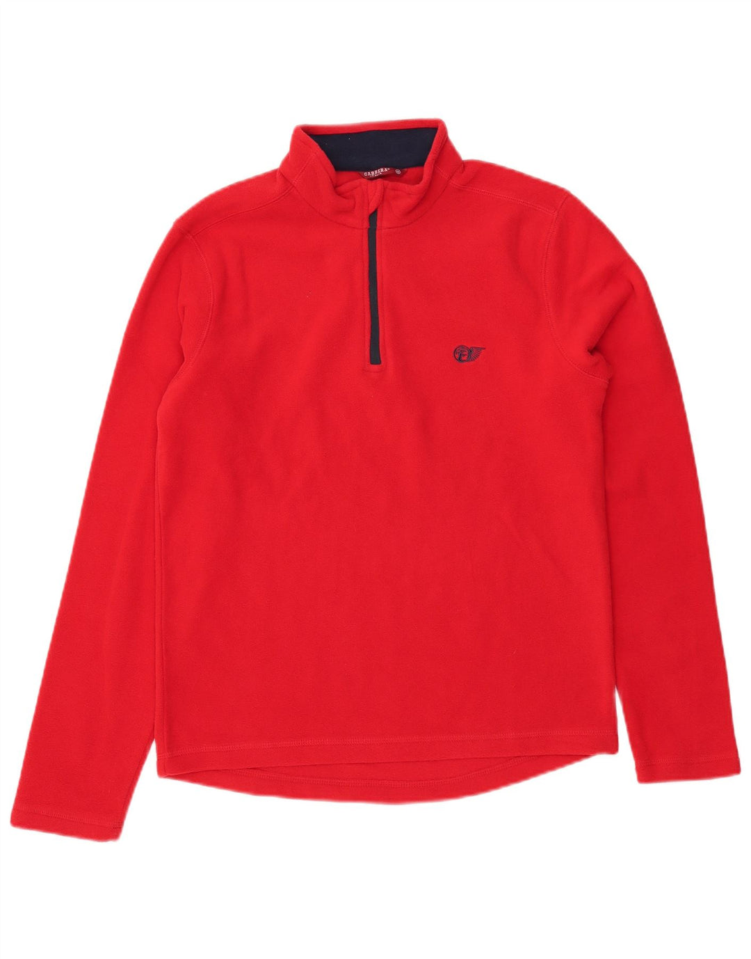 Carrera Suéter masculino de lã com zíper e gola média poliéster vermelho