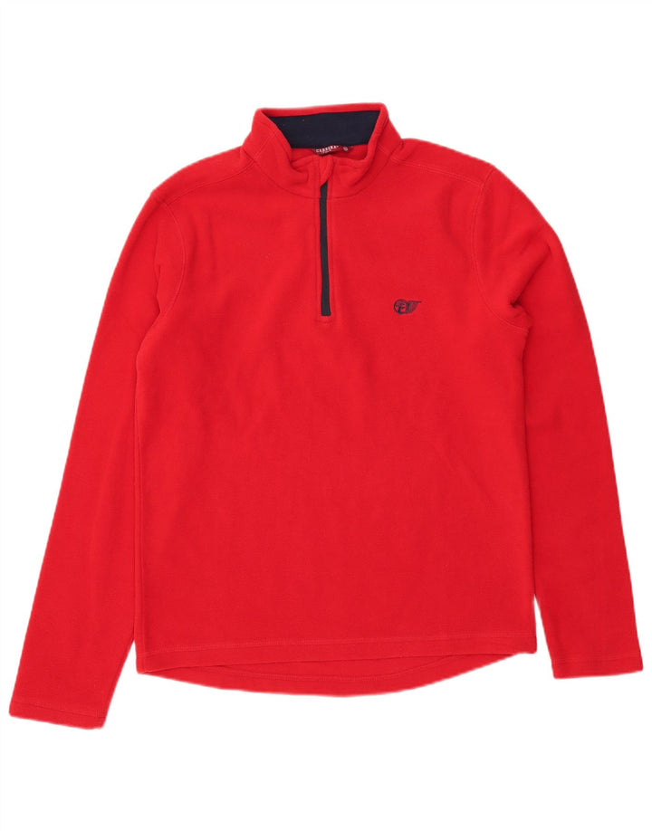 Carrera Suéter masculino de lã com zíper e gola média poliéster vermelho