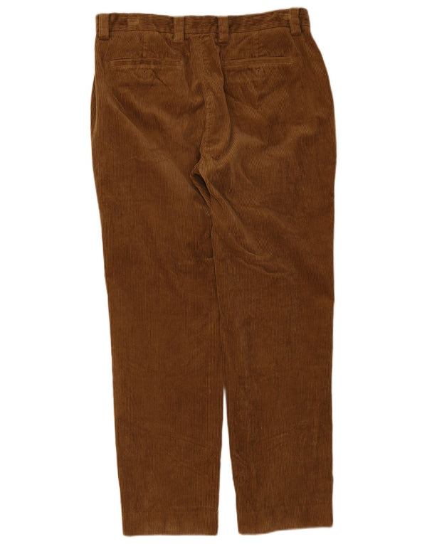 Brooks Brothers Mens Clark Straight Corduroy Trousers W34 L30 Brown Cotton