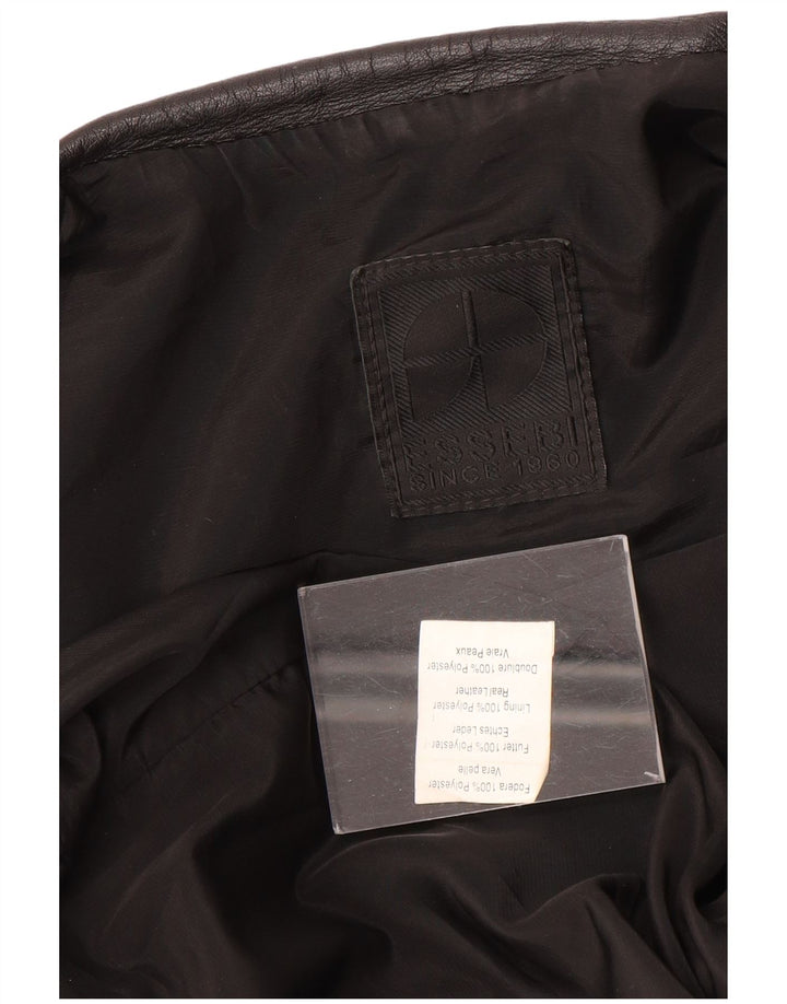 Jaqueta masculina de couro bomber Essebi Reino Unido 40 grande couro preto