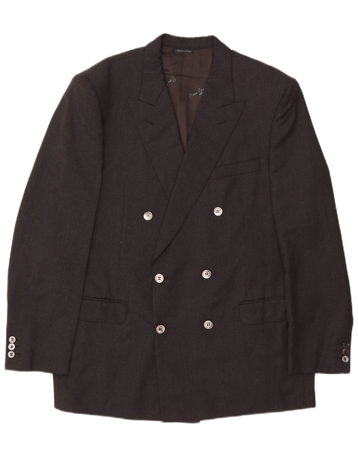 Jaqueta blazer masculina Pierre Cardin com peito duplo Reino Unido 40 grande cinza