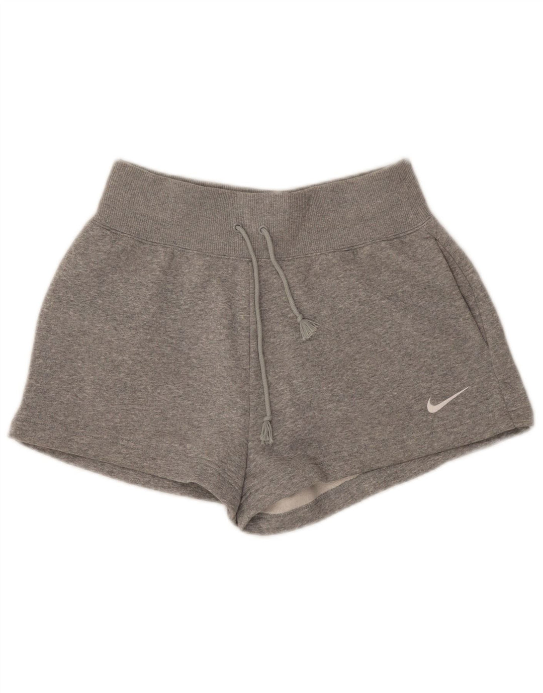 Shorts esportivos femininos NIKE UK 10 pequeno cinza algodão
