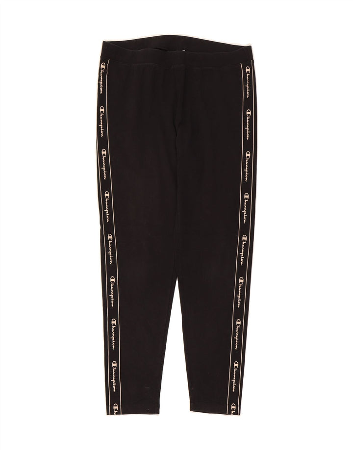 CHAMPION Womens Graphic Leggings UK 20 2XL Black Cotton Vintage Champion and Second-Hand Champion from Messina Hembry 