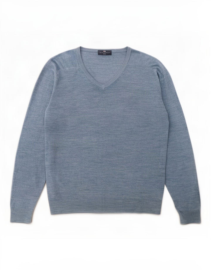 Suéter masculino Marks & Spencer Blue Harbor com decote em V, acrílico médio
