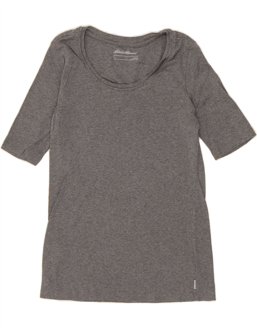 EDDIE BAUER Womens T-Shirt Top UK 14 Large Grey Cotton Vintage Eddie Bauer and Second-Hand Eddie Bauer from Messina Hembry 
