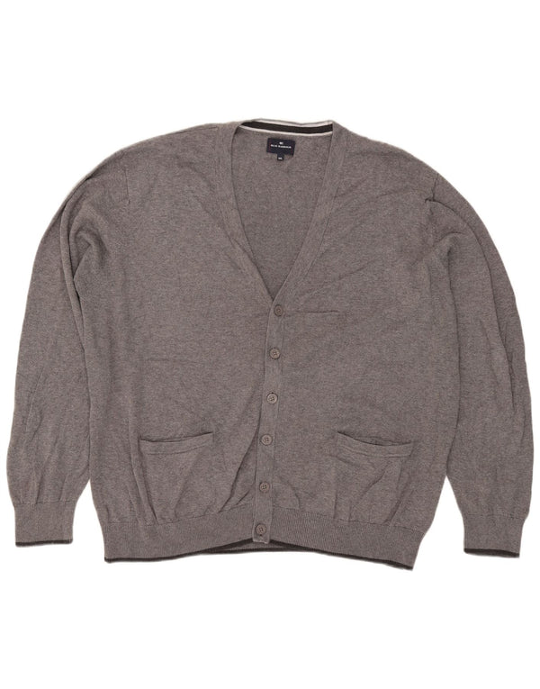 Suéter cardigã masculino Marks & Spencer Blue Harbor 2XL algodão manchado cinza
