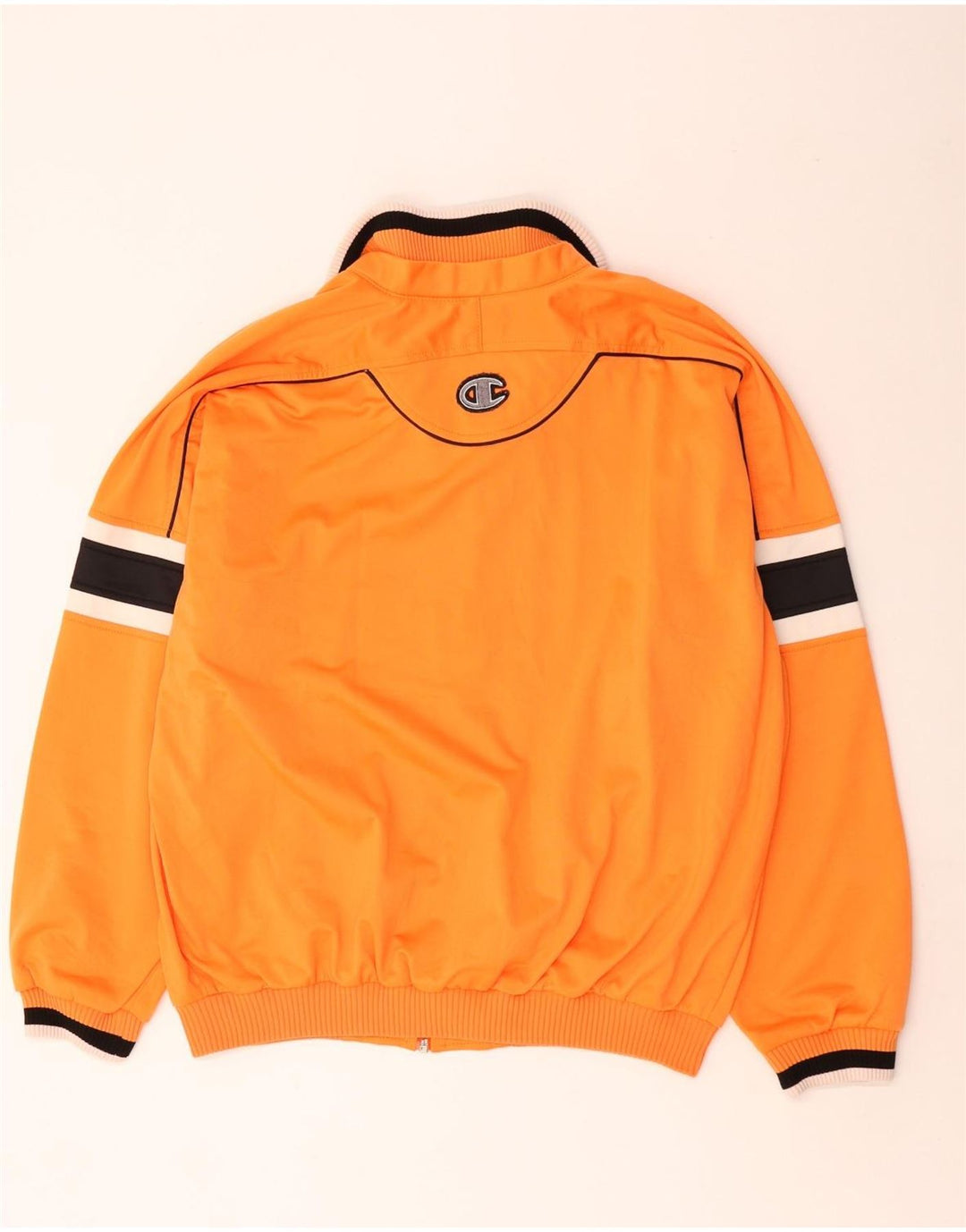 Jaqueta de moletom masculina Champion grande laranja colorblock poliéster