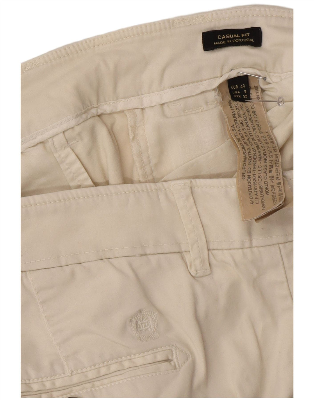 Calça Chino Mulher Massimo Dutti EU 40 Médio W30 L29 Branco