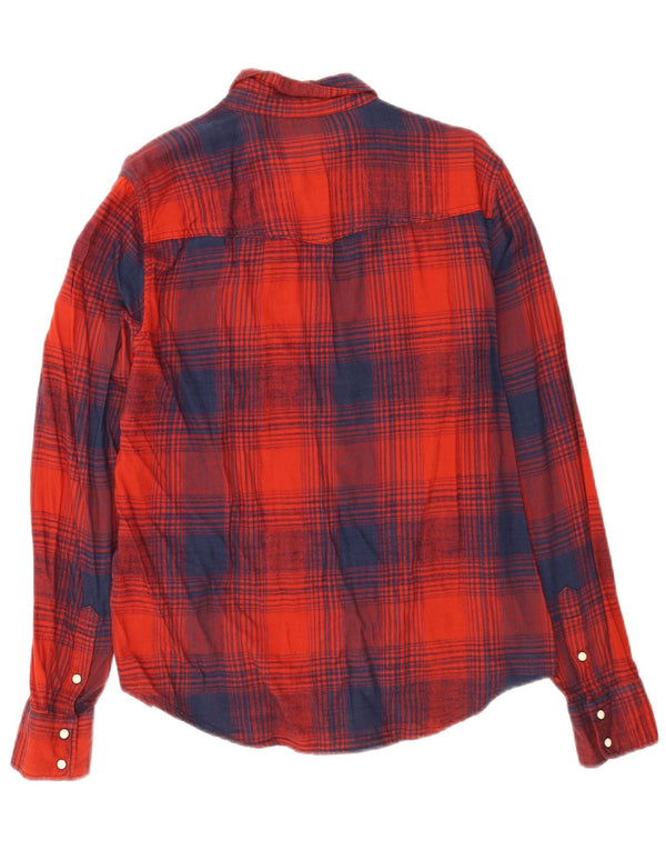 Camisa masculina de flanela Lee Regular Fit grande algodão xadrez vermelho