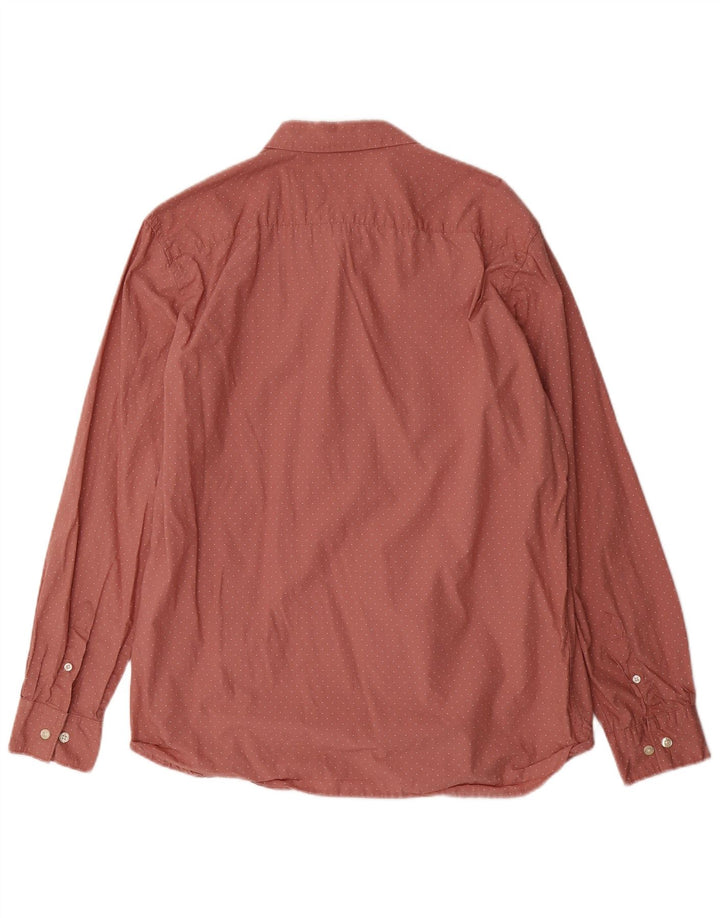 Camisa masculina FRENCH CONNECTION XL algodão manchado Borgonha