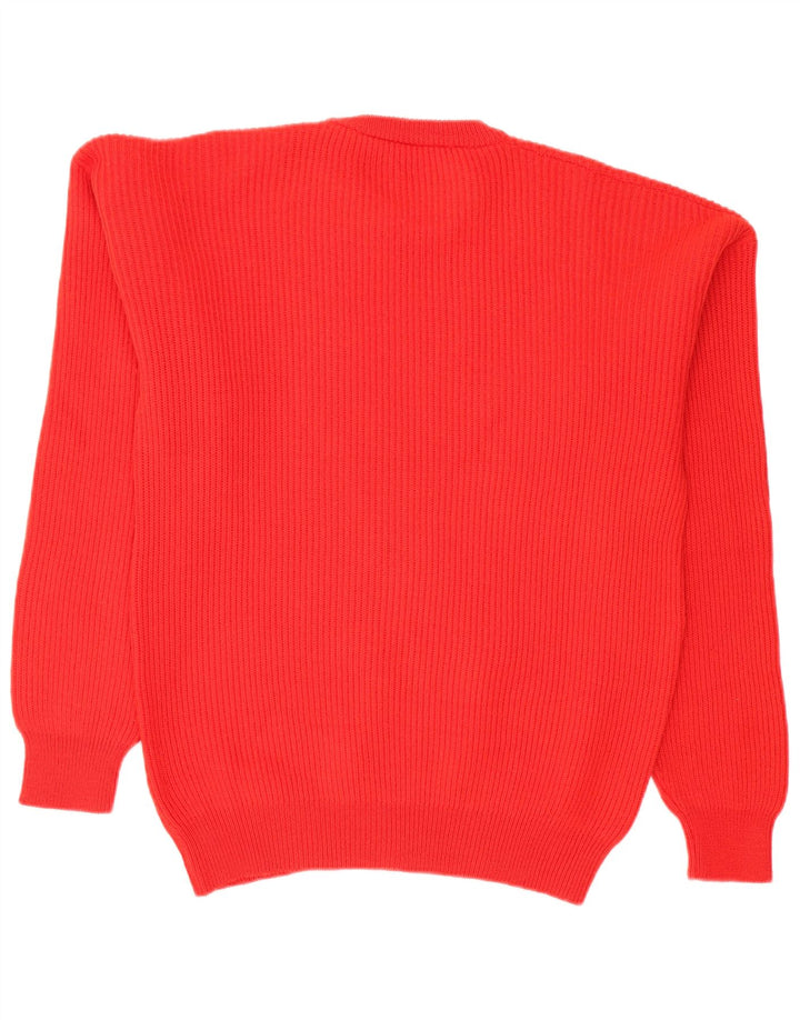 Suéter masculino vintage com gola redonda IT 52 grande lã vermelha